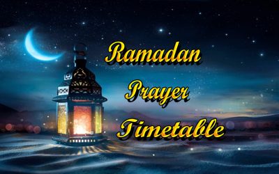 Ramadan Prayer Timetable – 2020