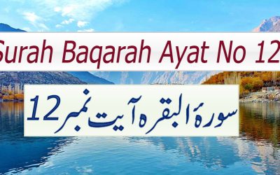 Surah Baqarah Ayat 12 (Verse) with Urdu & English Translation