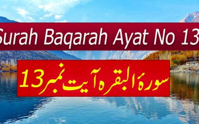 Surah Baqarah Ayat 13 (Verse) with Urdu & English Translation