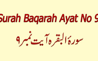 Surah Baqarah Ayat 9 (Verse) with Urdu & English Translation